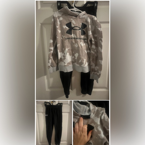 Under Armour Tan Camo Hoodie with Black Joggers - Picture 1 of 4